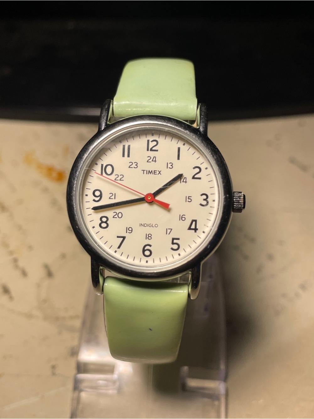 Timex Kids Watch with Pastel Green Strap and White Dial